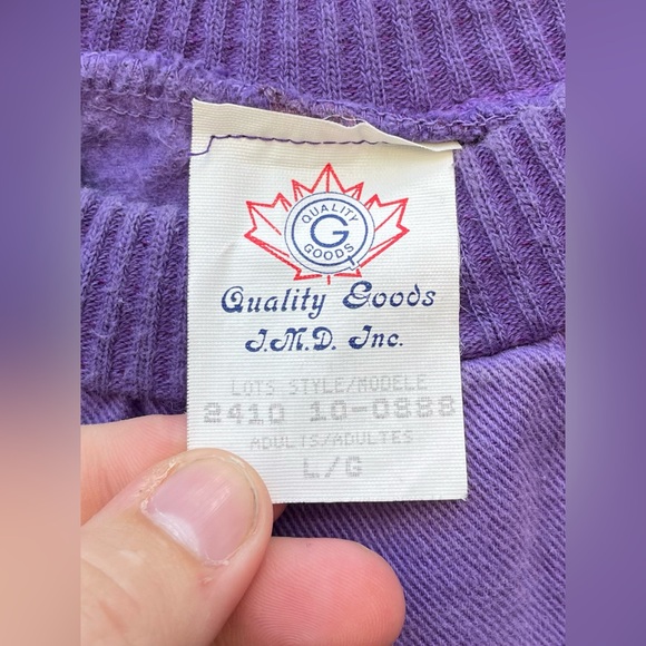Vintage 90s Quality Goods Faded Cuffed Crewneck Sweatshirt Size Large purple - Picture 2 of 6